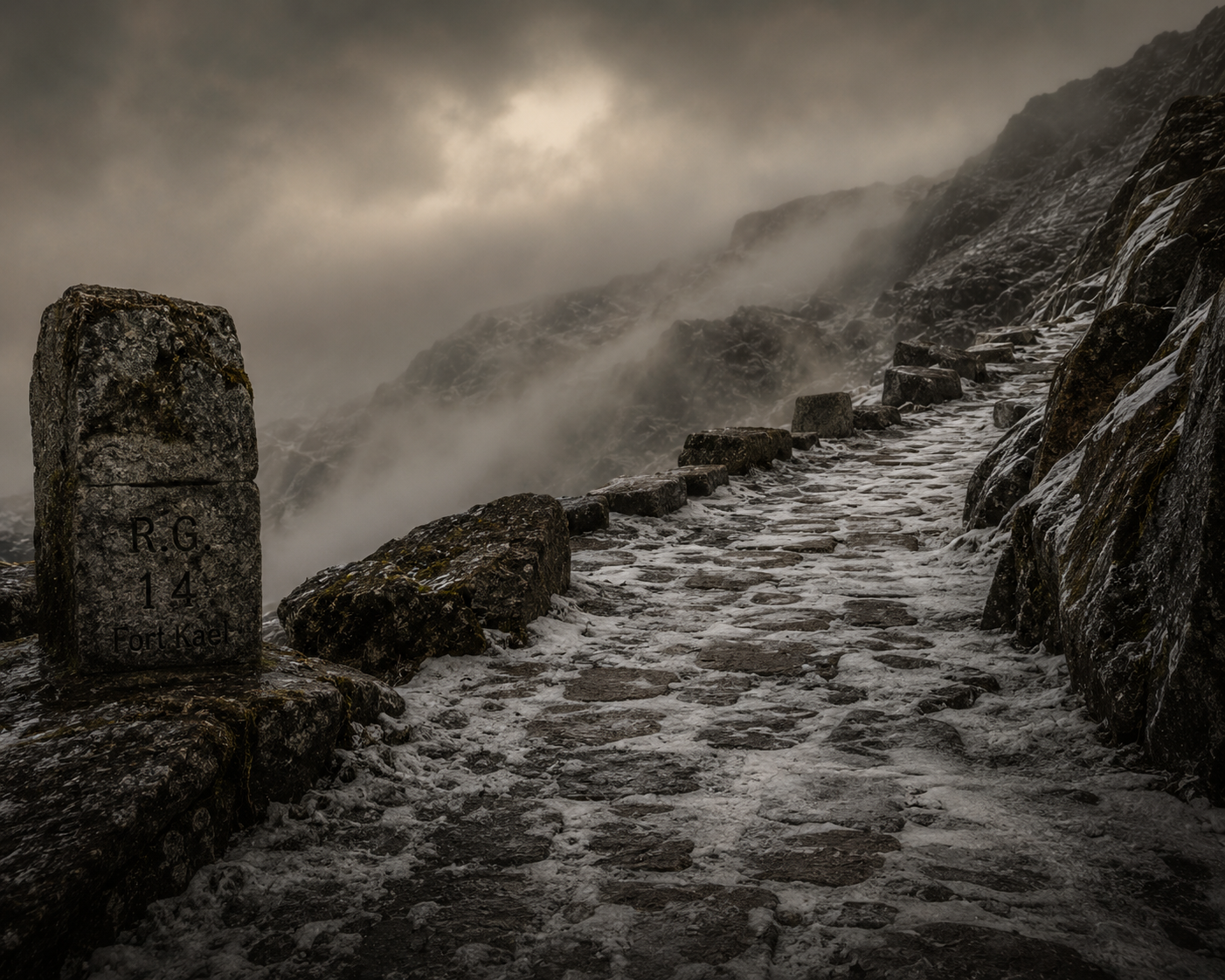 Frost Road through the Serra da Estrela mountains